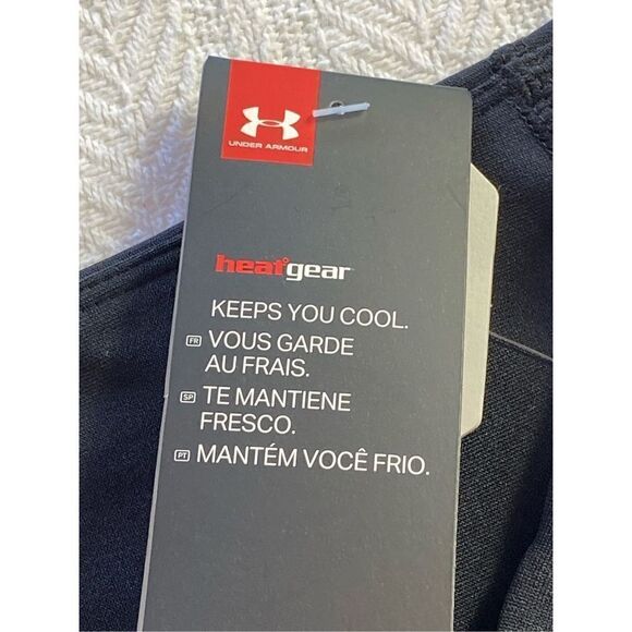 UNDER ARMOUR 1X Women’s Heat Gear Capri Leggings Black with Multi-Color Print - Picture 4 of 15